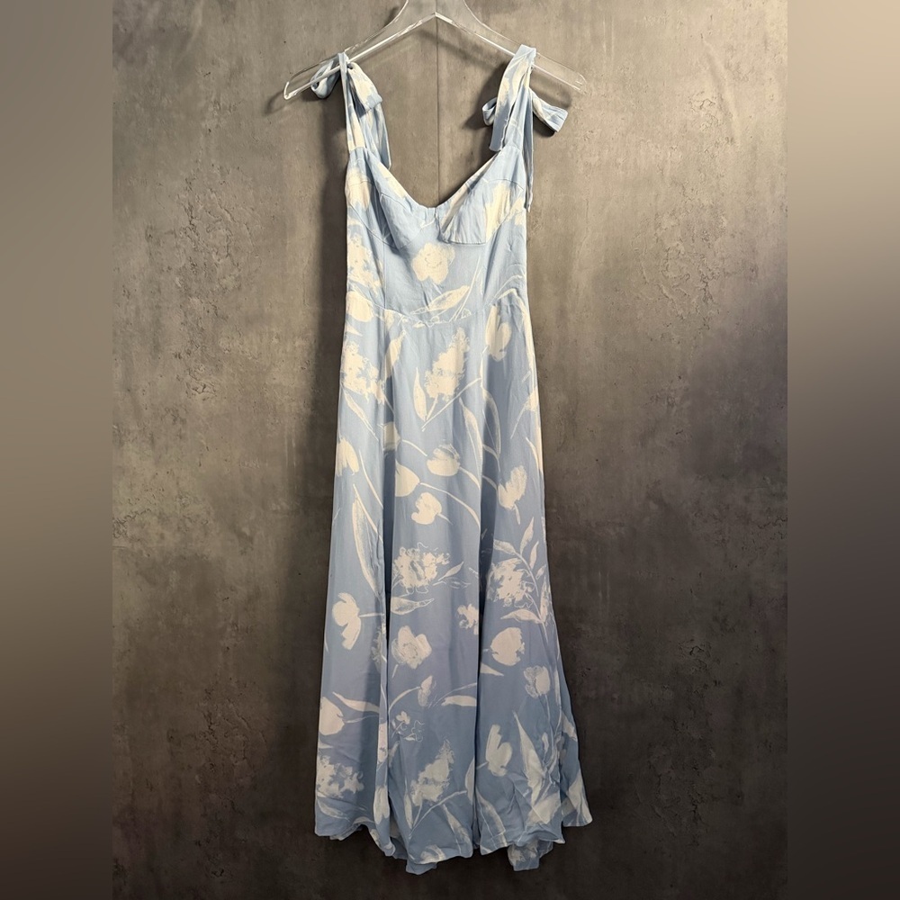 NEW Reformation Nadira Tie Strap Sweetheart Floral Midi Size 2 B3144 - Picture 2 of 4